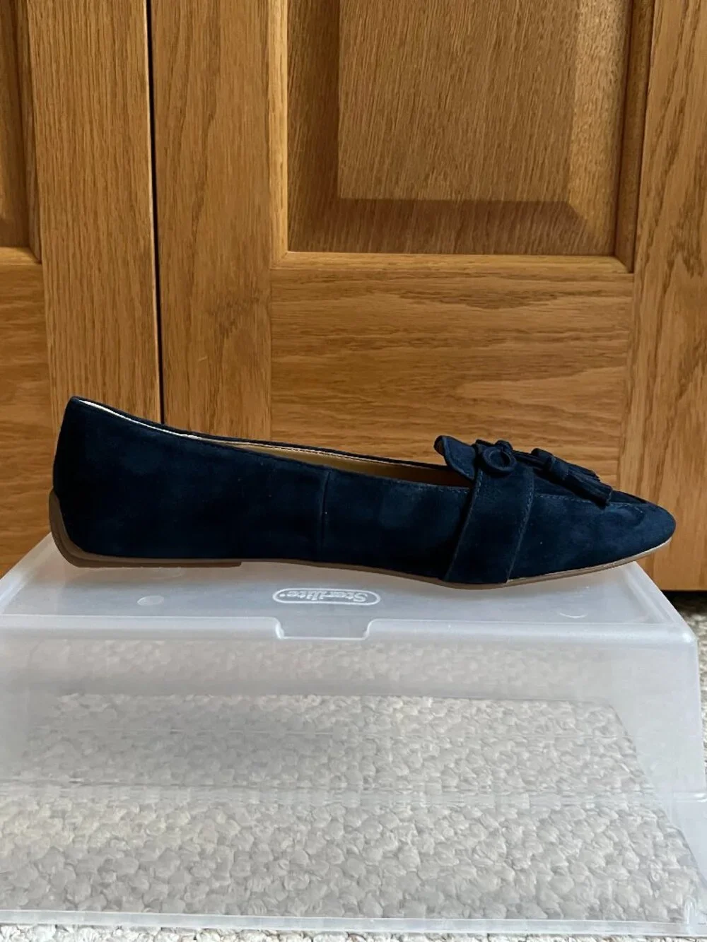 TALBOTS - Francesca Suede Driving Flats - Indigo Blue -- NEW, no Box